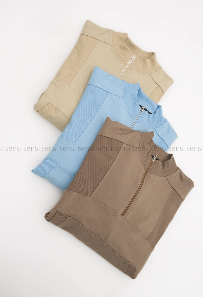 دورس نیم زیپ یقه کبریتی کد1004529